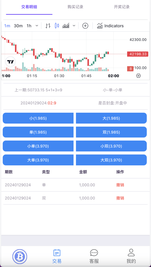 图片[4]-[源代码共享网]99bitbet双语言USDT竞猜下注源码/海外PC28虚拟货币竞猜玩法/根据虚拟货币行情走势自动开奖结算/带预设开奖结果