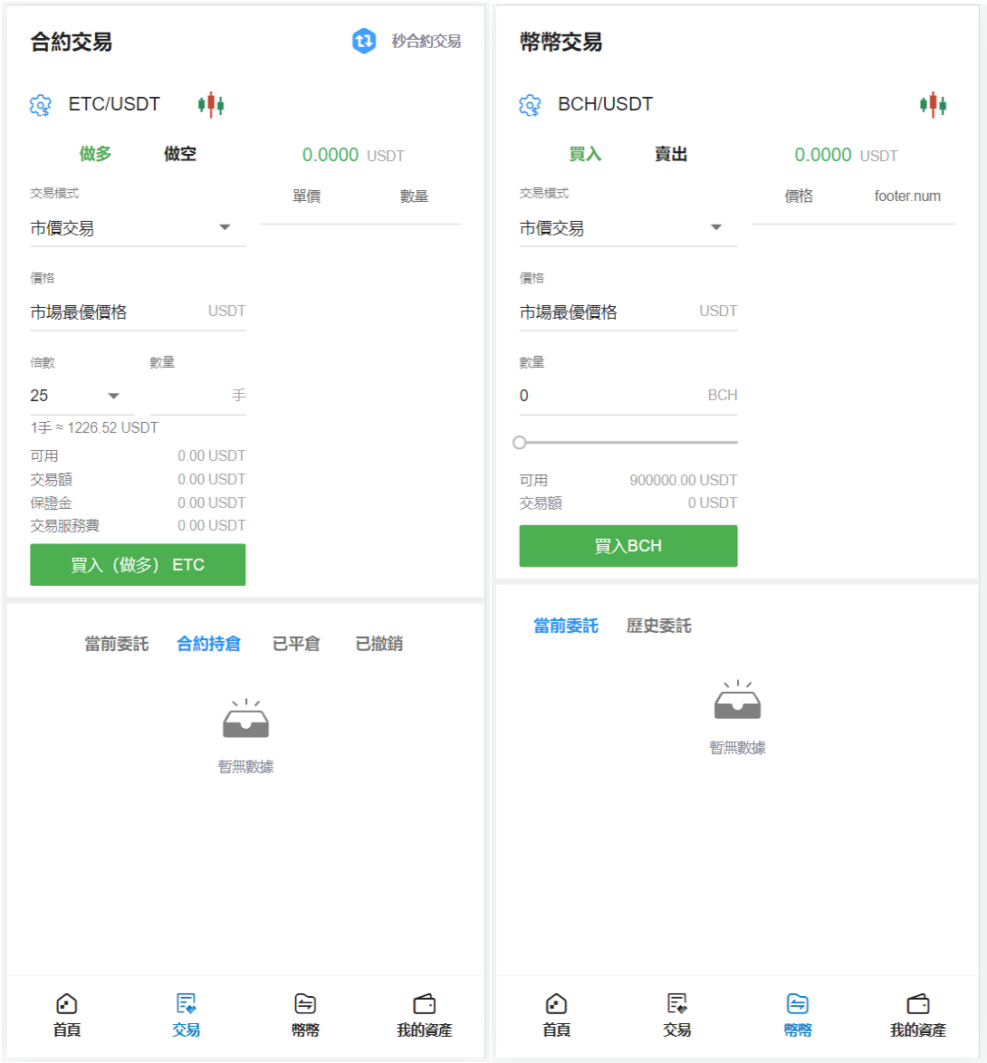 交易平台 8语言 | 币币交易区交易 秒合约交易