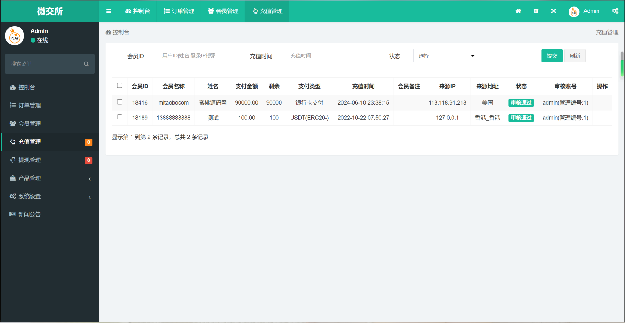 微交所thinkphp框架双语言外汇系统 | 微型盘系统仿交易平台 USDT支付接口