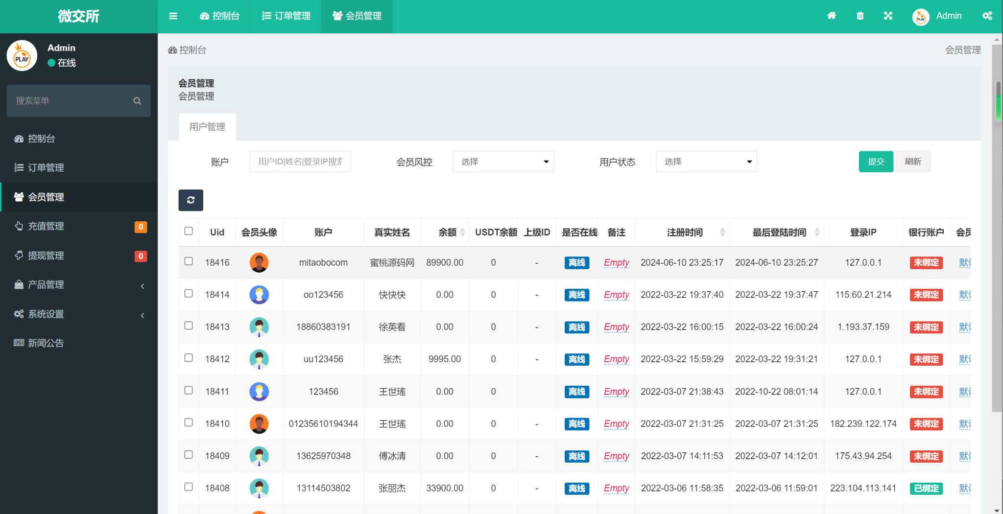 微交所thinkphp框架双语言外汇系统 | 微型盘系统仿交易平台 USDT支付接口
